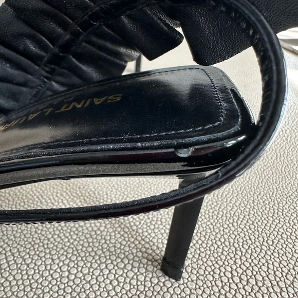 Saint Laurent Edie Patent Leather and Snakeskin Pump - Picture 11 of 11